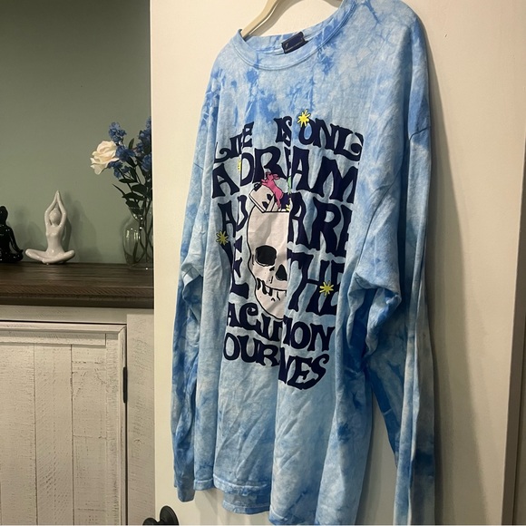 Coney Island Picnic Blue Tie-Dye Long Sleeve Graphic T-Shirt - Size XL - Picture 5 of 8